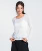 STREET STANDARD Tencel Scollo a V Manica Lunga Bianco