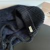 Blue Balaclava Hat Women's Autumn and Winter Warm Ear Protection Knitted Wool Hat Showing a Small Face and Cold-proof Bag Head Hat