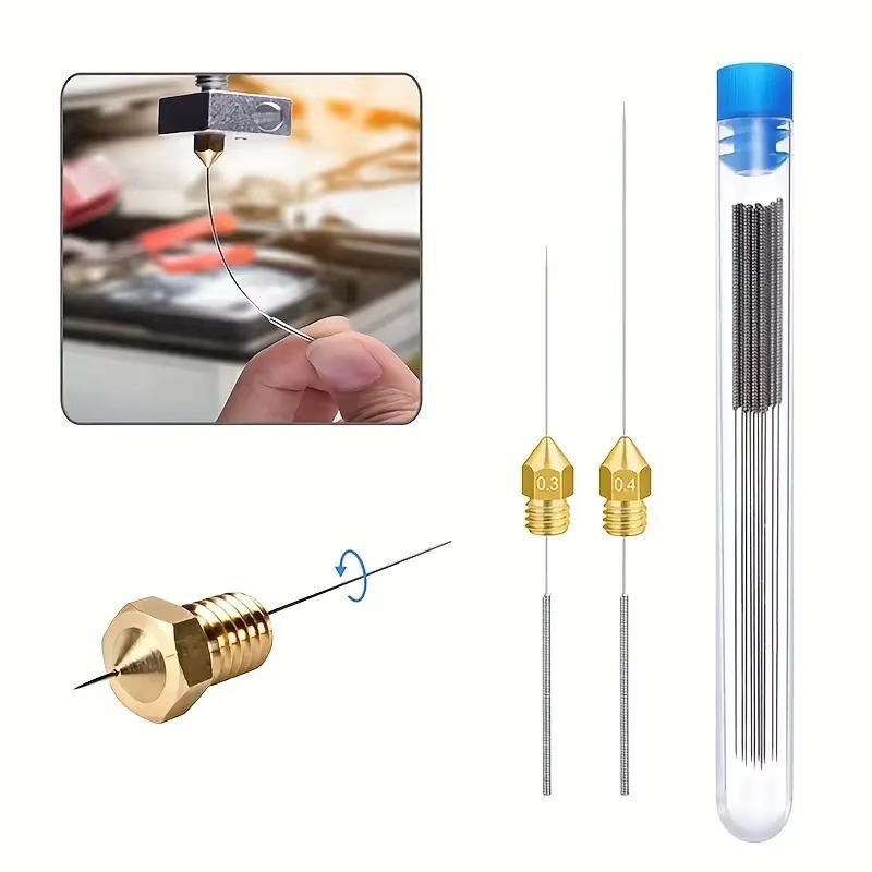 3D Printer Nozzle Cleaning Kit 0.2/0.25/0.3/0.35/0.4Mm Stainless Steel Nozzle Cleaning Needles Cleaner For Car Wiper Gas Stoves