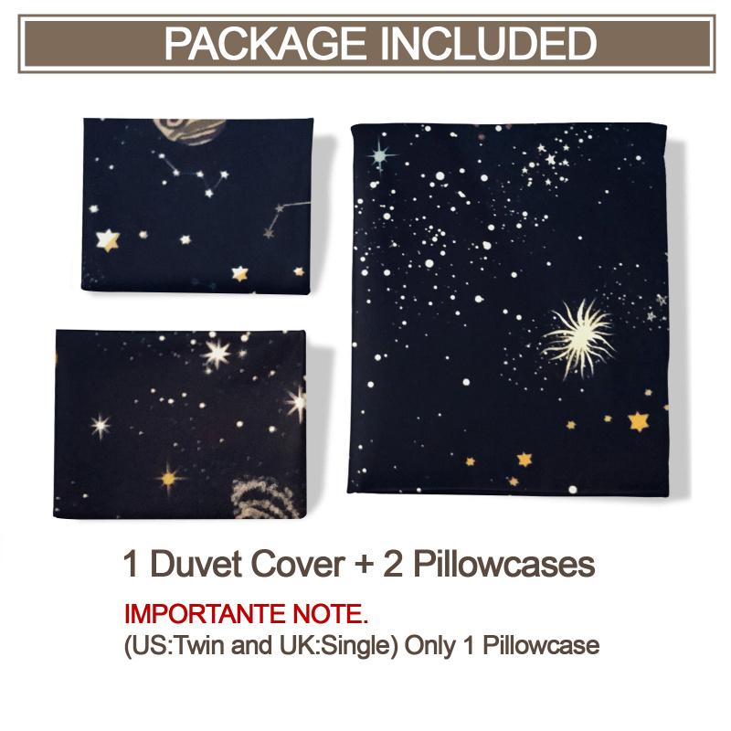 Galaxy Planet Printed Duvet Cover Bedding Set, Soft and Cozy Home Bedroom Decorative Items, Stylish and Comfortable Bedding Set