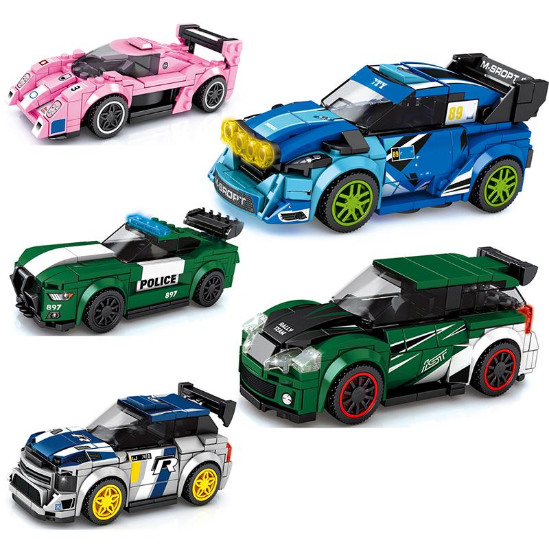 Speed Super Race Car Racing Rally Model Building Blocks Sports Kits City Classic Great Vehicle Kids Toys Technique