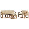 Outdoor Sofa Set with Cushions 6 Pcs Natural and Beige