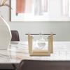 Terrarium Transparent with Wooden Stand Glass Vase Holder Creative Flower Pot for Coffee Shop Room