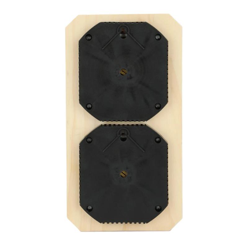 Wood Sauna Thermometer & Hygrometer Wall-Mounted Spa Accessory Mechanical No Battery Required - For Family Hotel Sauna Steam