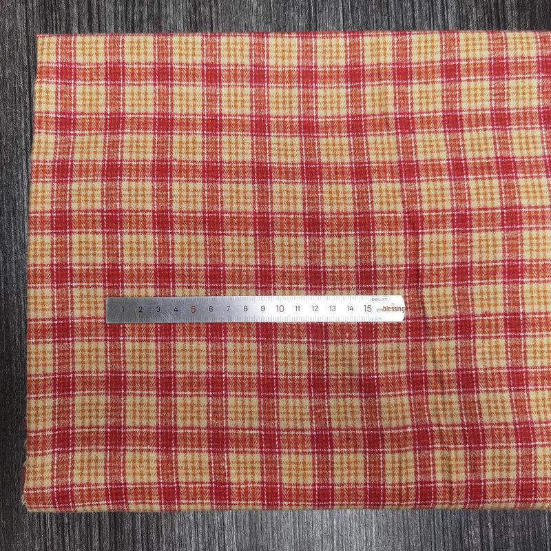 Spot Color-Woven Plaid Jacquard Fabric for Children's Autumn/Winter Brushed Polyester-Cotton Shirts