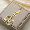  Mythical Goddess Sigil of Lilith Necklaces Stainless Steel Crescent Moon Cross Pendant Necklace Solomon Amulet Jewelry