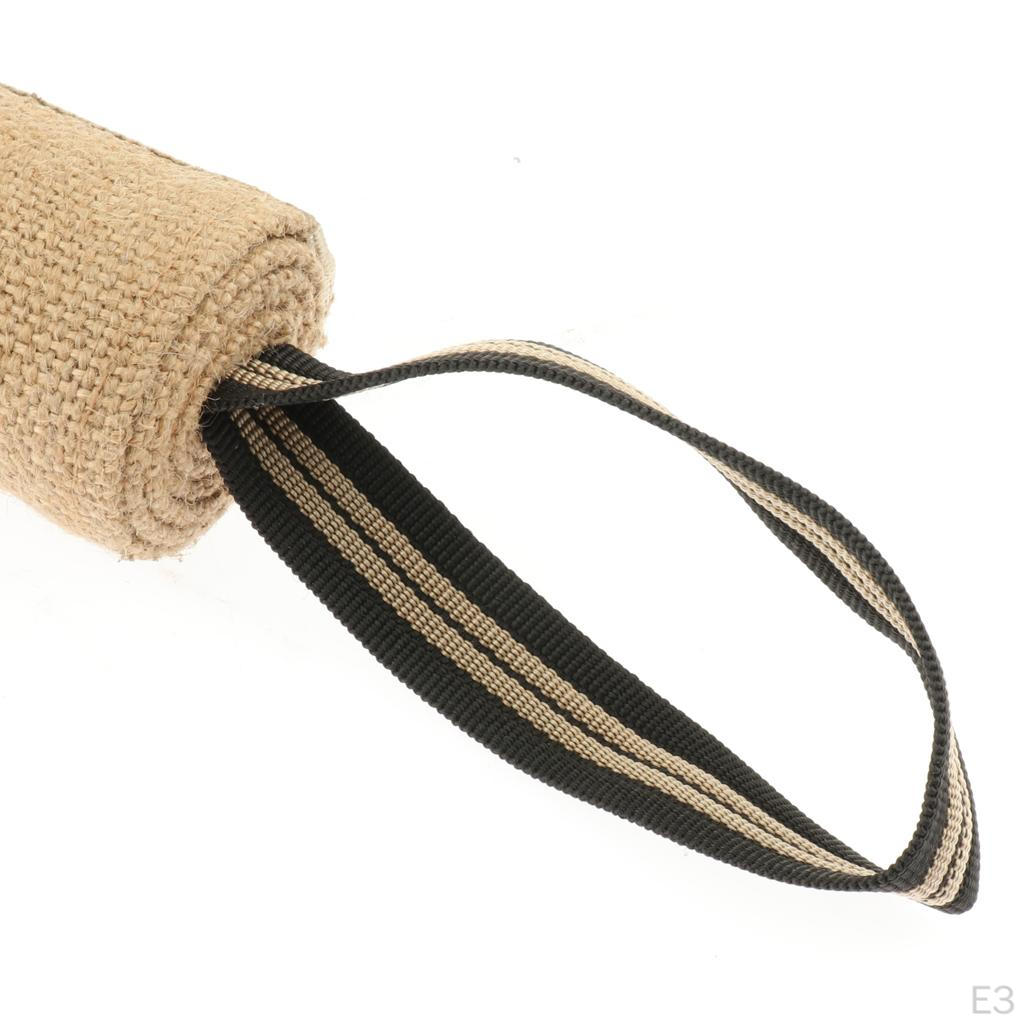 Biting Tug Toys with 2 Handles Jute Dog Chew Toy for Small Dogs Playing