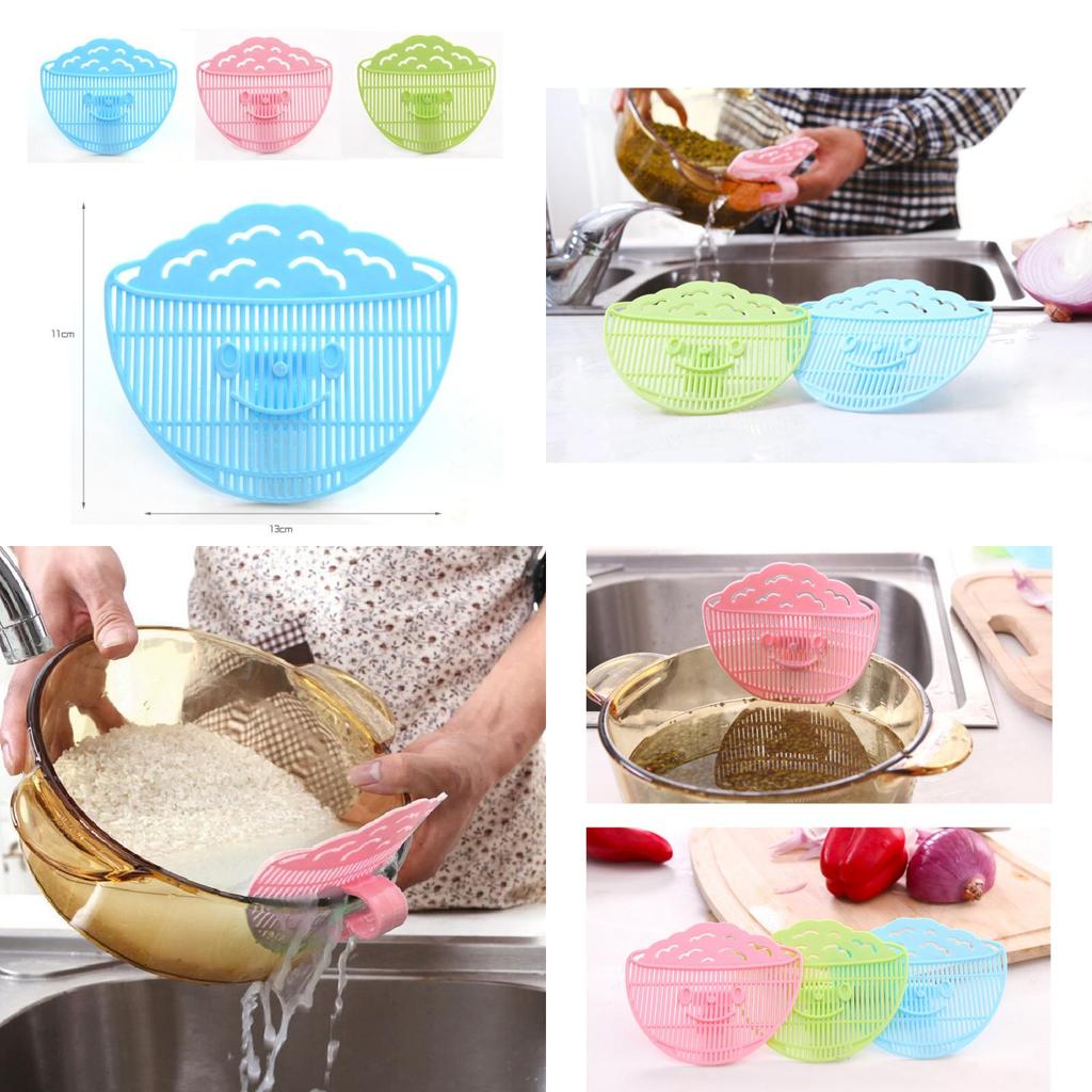 Modern Smile Face Food Rinse Filter With Clip For Vegetables And Grain Filtration