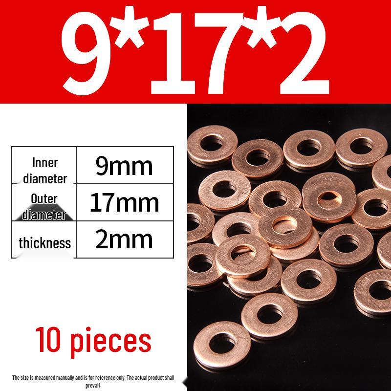 2mm Pure Red Copper Sealing Ring Marine Instrument Flat Washer
