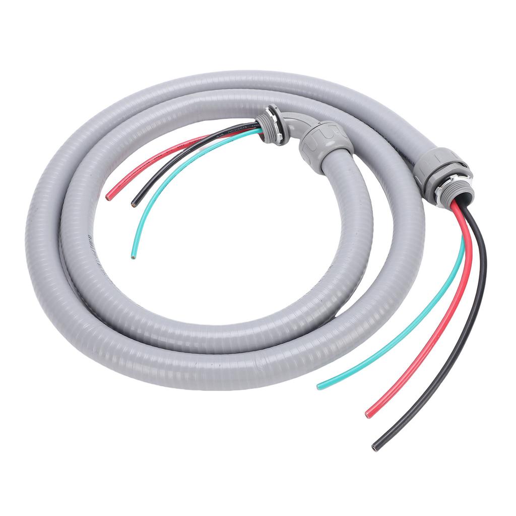 Power Whip Assembly 3 4inch 6ft Nonmetallic Liquid Tight Flexible Electrical Conduit with Wire for Small Split Air