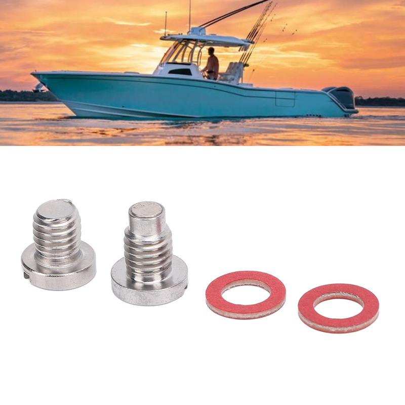 New Lower Unit Drain Plug Screw Kit Stainless Steel 90340-08002 for Outboard Engine 5HP 6HP 8HP 9.9HP 15HP 90HP 115 to 300HP