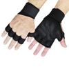 1 Pair Half Finger Gloves with Wrist Wraps Thickened Silicone Palm Gloves for Fitness Cycling Lifting L