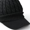 AVIREX Cable Knit Cap with and Winter Knit 023 Loose-Fit Brim, Men's Women's Cap, Black,