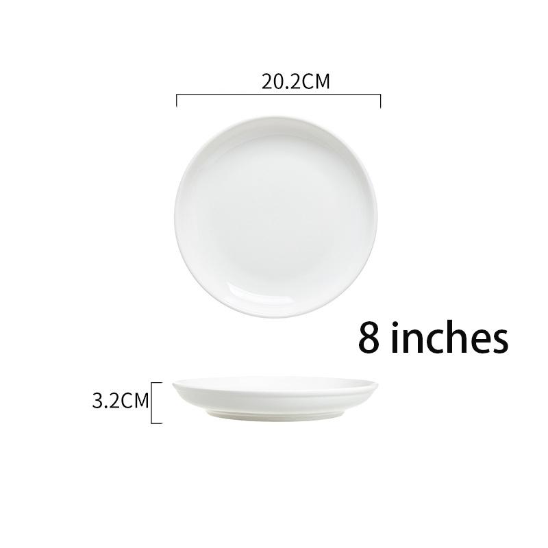 

Круглая белая меламиновая обеденная тарелка, подносы для стейков в стиле вестерн, посуда для десертов на кости, пластиковая имитация фарфора 20cm/8inch