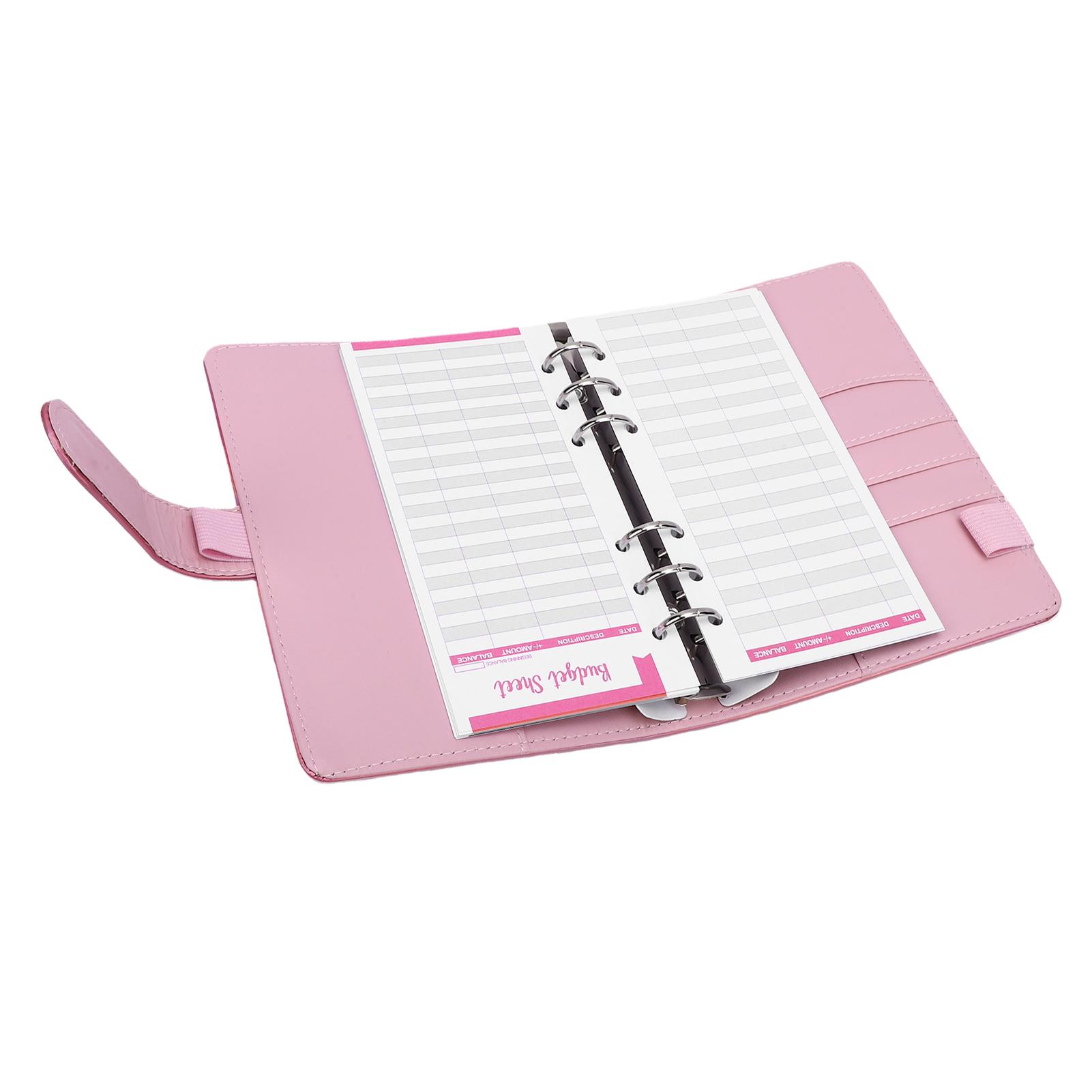 

Budget Binding Book A6 Loose Leaf Planner 12 Color Expense Sheets 8 Transparent Zipper Bags 2 English Word Labels for