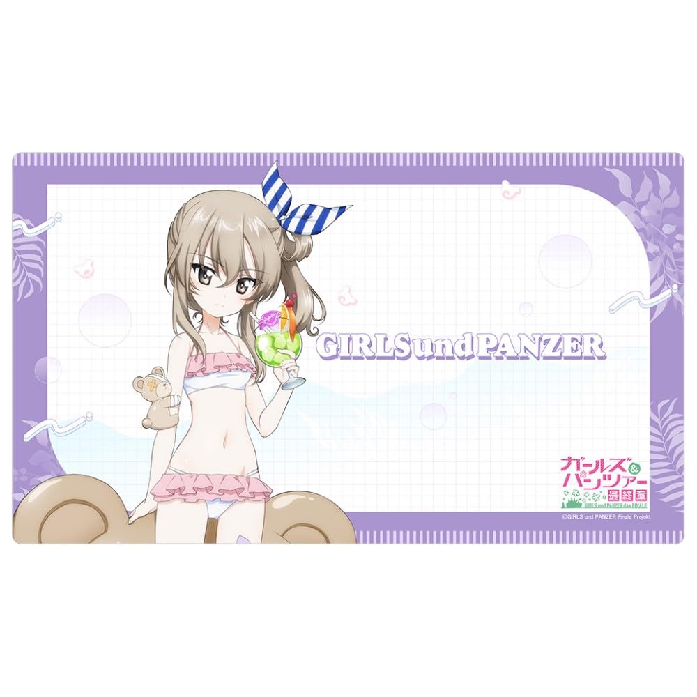 Girls Panzer Final Chapter Original Illustration Rubber Mat Shimada Resort 60cm x 35cm x 2mm Polyester Key-th & (Alice / Swimsuit) Approx. (width)