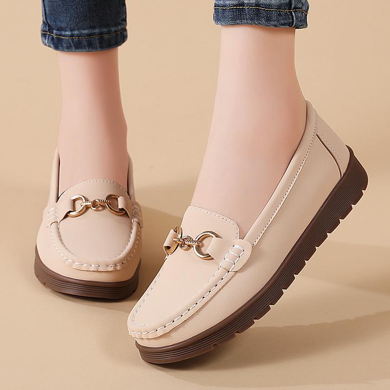 Women Moccasins Leather Shoes Driving Comfort Flats Casual Loafers Walking Maternity Shoes for Girl