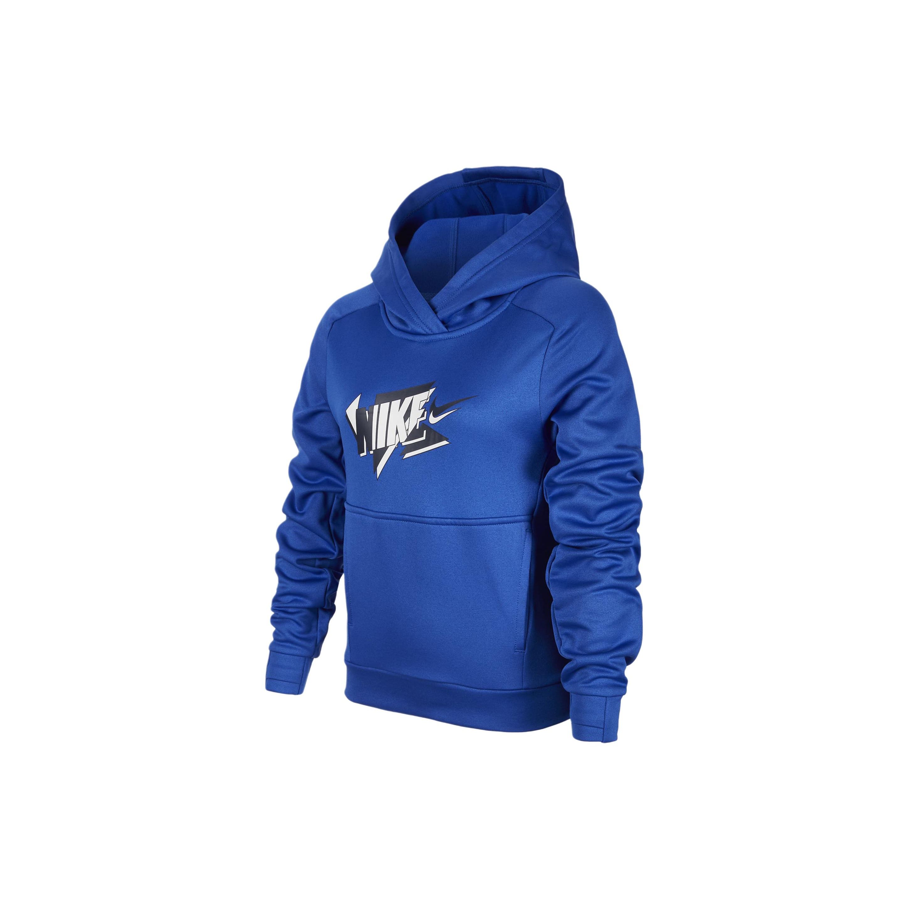 

Nike Big Kids Therma-FIT Pullover Hoodie Game Royal White FJ6050-480 L