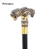 Golden Black Double Head Leopard Walking Stick Decorative Cospaly Party Fashionable Cane Halloween Crosier Cane 92cm