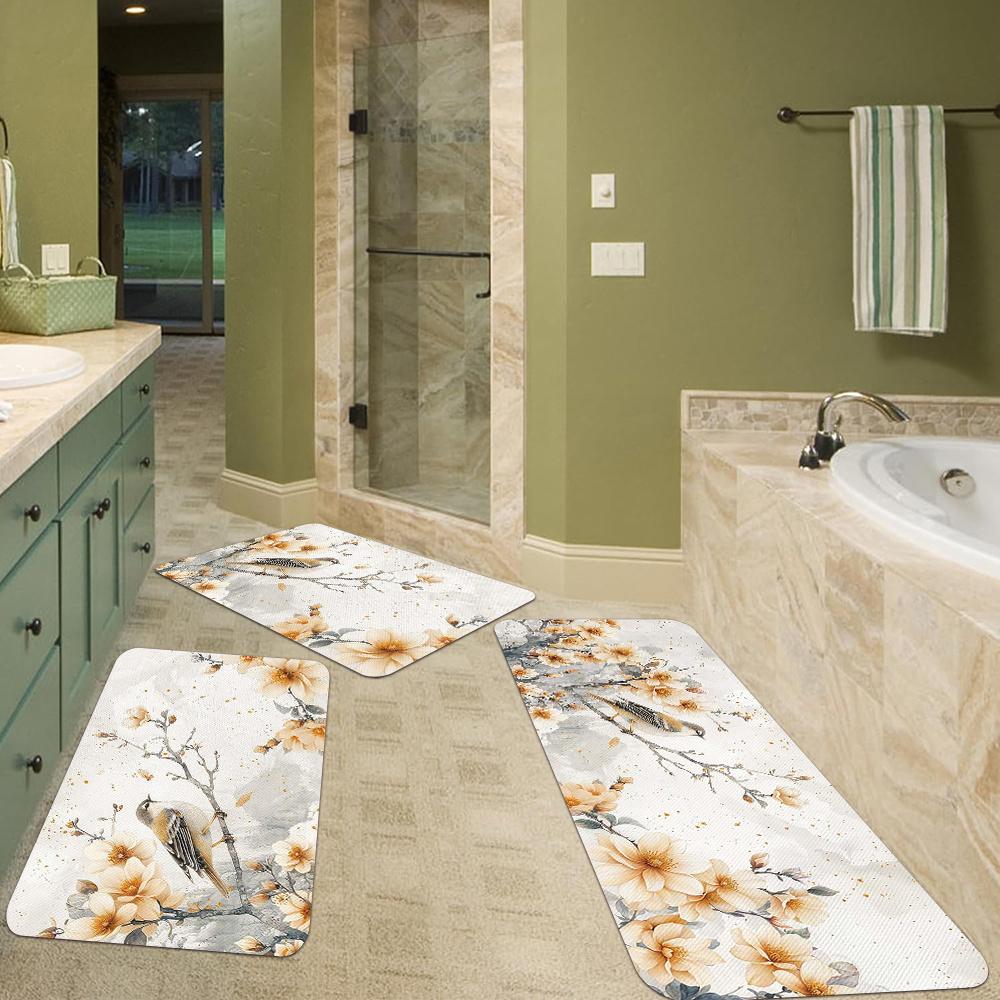 1Pcs Simple Ink Pattern Floor Mat Modern Kitchen polyester Rug Non-Slip Colorful Indoor Carpet, For Home Bathroom Bedroom Living Room Decor