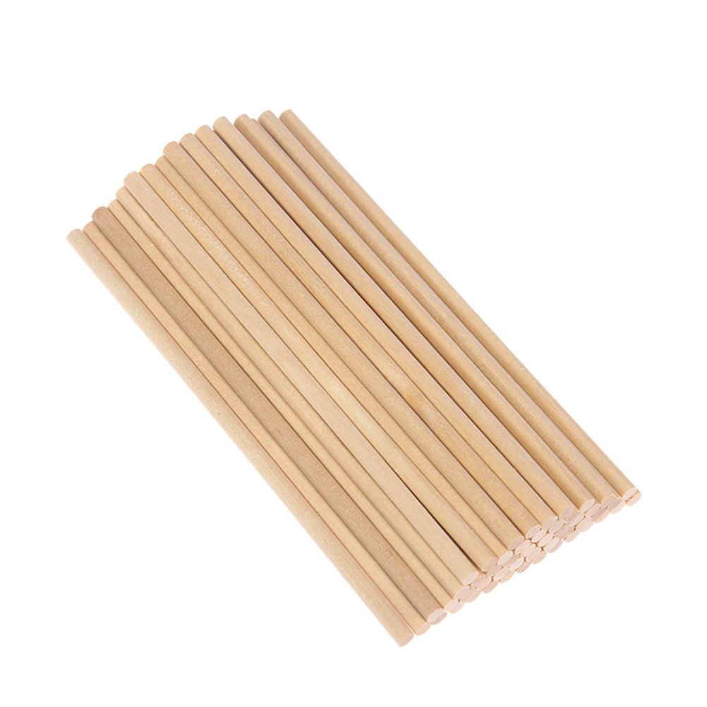 200Pcs Wooden Dowel Rods Smooth Surface Craft Sticks for DIY Woodworking Hobby Projects Round Wood Accessories 15x0.5cm