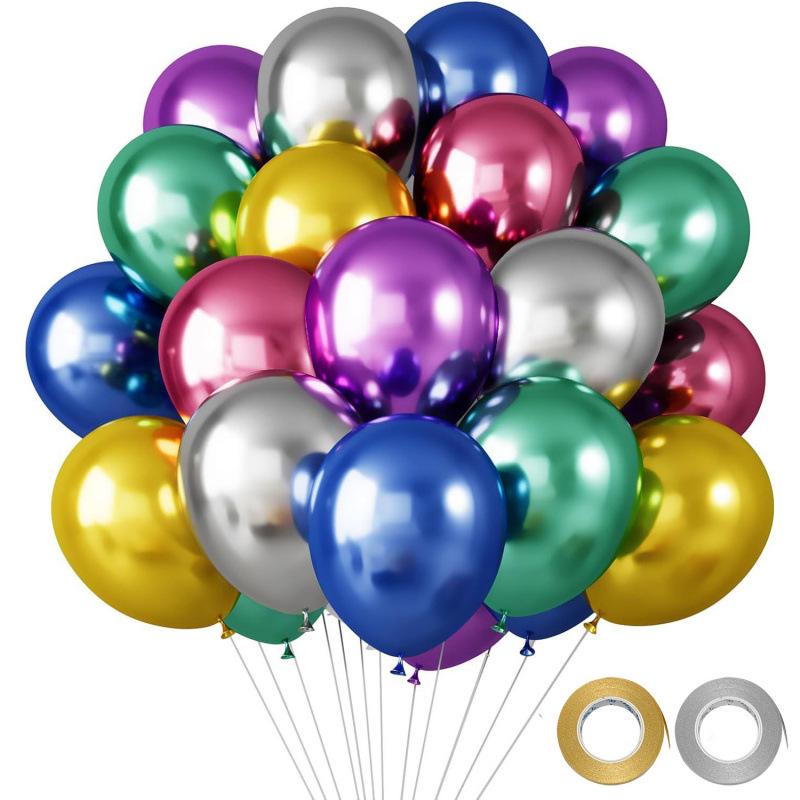 12-Inch Sequin Metallic Latex Balloons, 30pcs - Perfect for Birthday Party Decorations