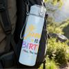 1PC January Birthday Confetti Text 750ml Color Plastic Sports Water Bottle Leakproof Flip Straw Lid Suitable for Sports Office Home Use