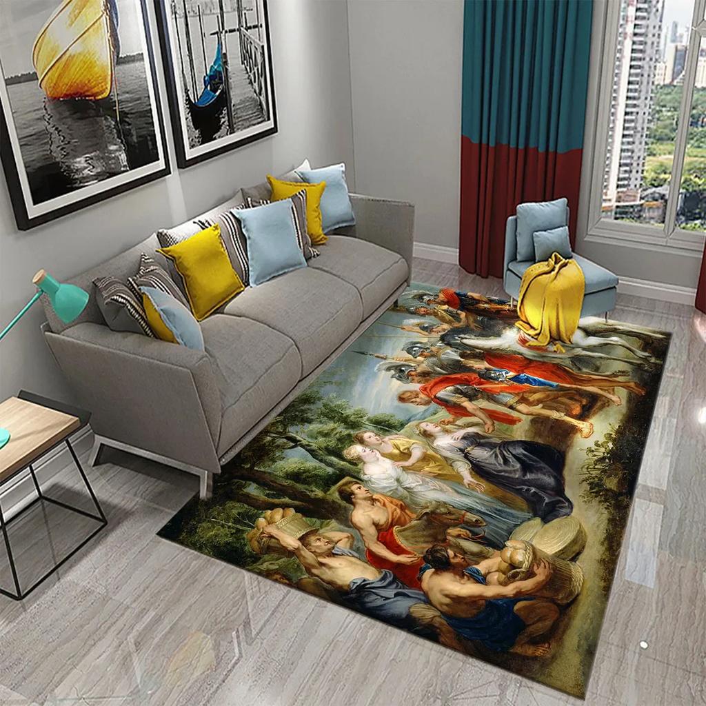 3D Ancient Greek Mythology Carpet for Non-slip Doormat Kitchen Bathroom Mat Living Room Floor Carpet Welcome Bedroom Decor Rugs