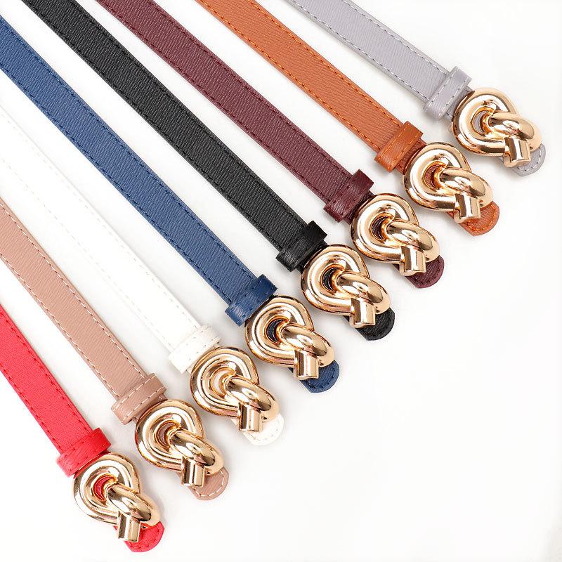 Casual Smooth Buckle Women'S Belt, Simple Style Decorative Casual Pants Belt Women