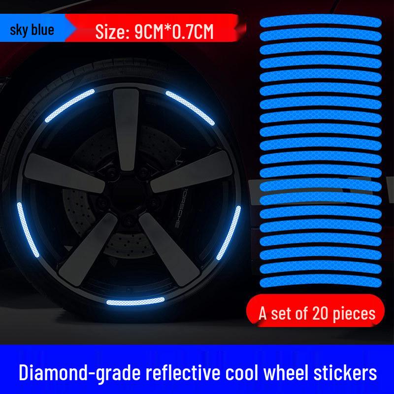 Reflective Nighttime Tire Anti-Collision Stickers for Cars & Motorcycles