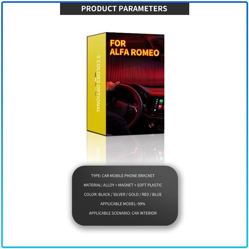 Car Magnetic L-shaped Car Dedicated GPS Phone Holder Emblem For Alfa Romeo 147 159 156 Giulietta Giulia Mito Spider Alpha Nheadrest