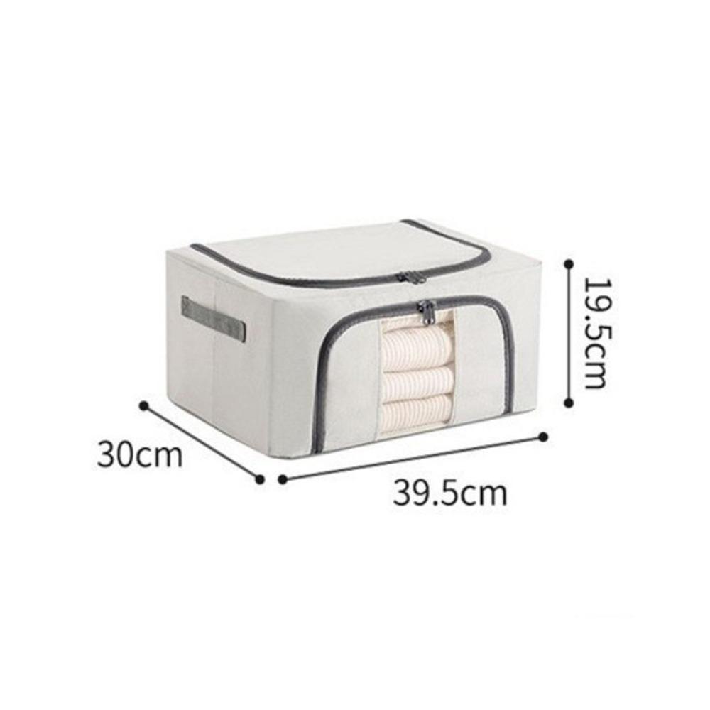 

Thickened Steel Frame Transparent Mesh Foldable Storage Box No-Drill Toy Quilt Storage Box Book Oxford-Grey-24L