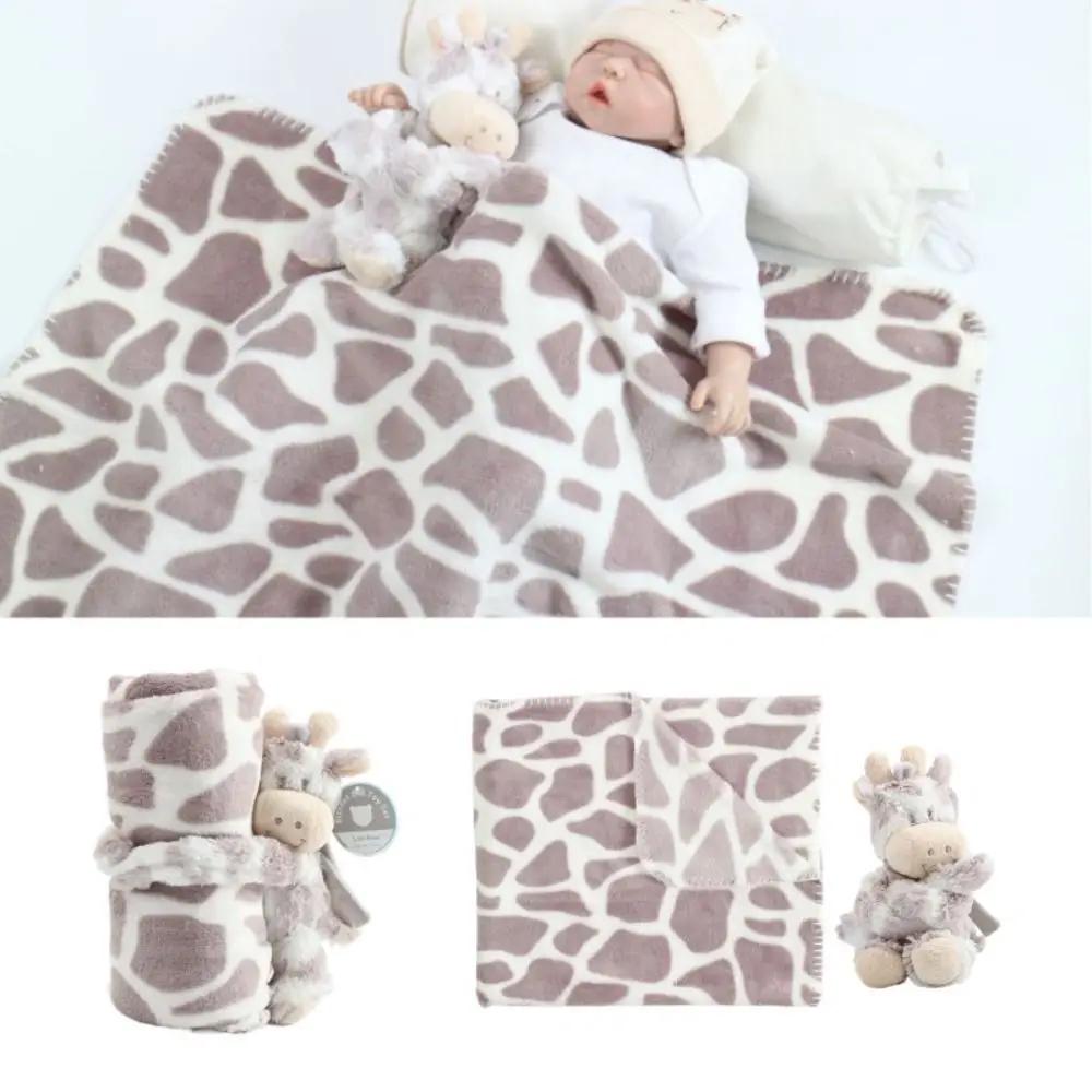 2pcs/set Stuffed Animal Plush Baby Blanket 75*100cm Baby Gift Newborn Baby Sleeping Blanket Bunny Design Flannel