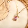 Versatile Pink-Purple Teardrop Zircon Necklace Pendant - DIY Jewelry Accessory
