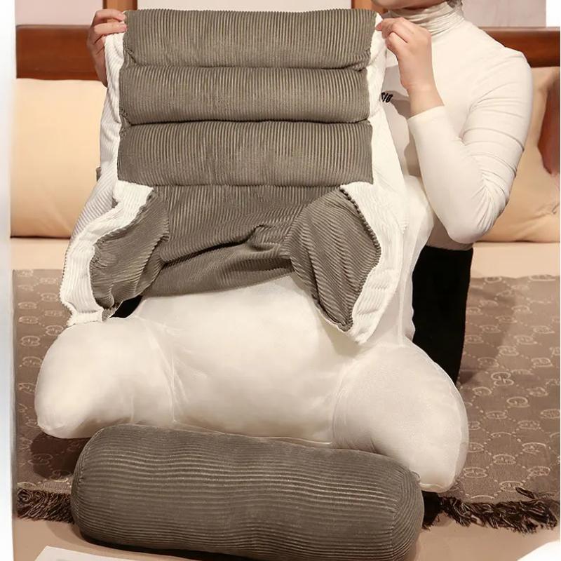 1pcs Striped Corduroy Bedside Cushion Backrest Detachable and Washable Lumbar Support Cushion Dormitory Living Room Sofa Tatami