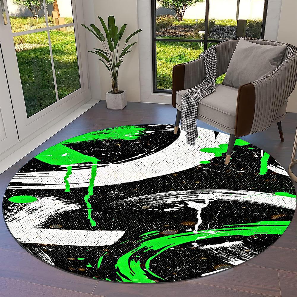 Game Gamer Gamepad Cartoon Round Carpet Rug for Living Room Bedroom Child Playroom Chair Decor,Pet Area Rug Non-slip Floor Mat