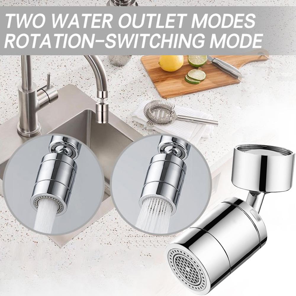 

360° Rotary Kitchen Sink Faucet Universal Splash-Proof Washbasin Adapter 2 Modes Adjustable Kitchen Sink Faucet Aerator