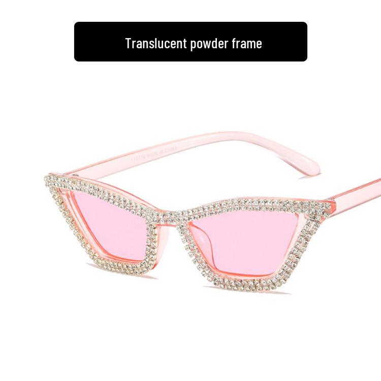 Kedun 2022 Triangular Cat Eye Rhinestone Sunglasses - European & American Style, Cool & Unique Design. As Shown