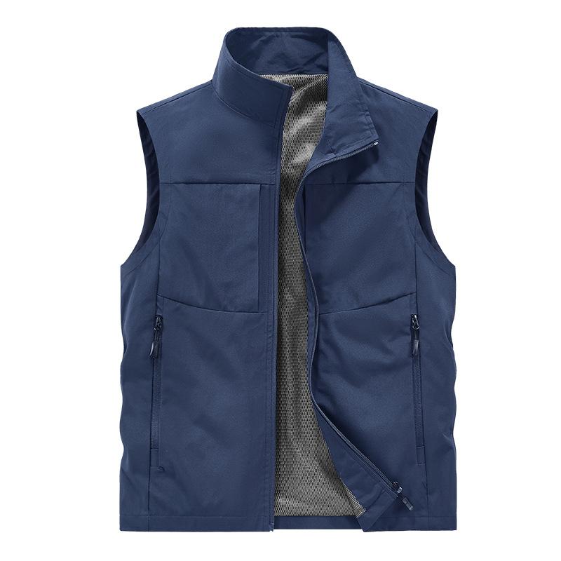 2025 Men Waistcoat Leisure Solid Sleeveless Jacket Young Middle-Aged Photography Fishing Casual Vest Male Summer Vests