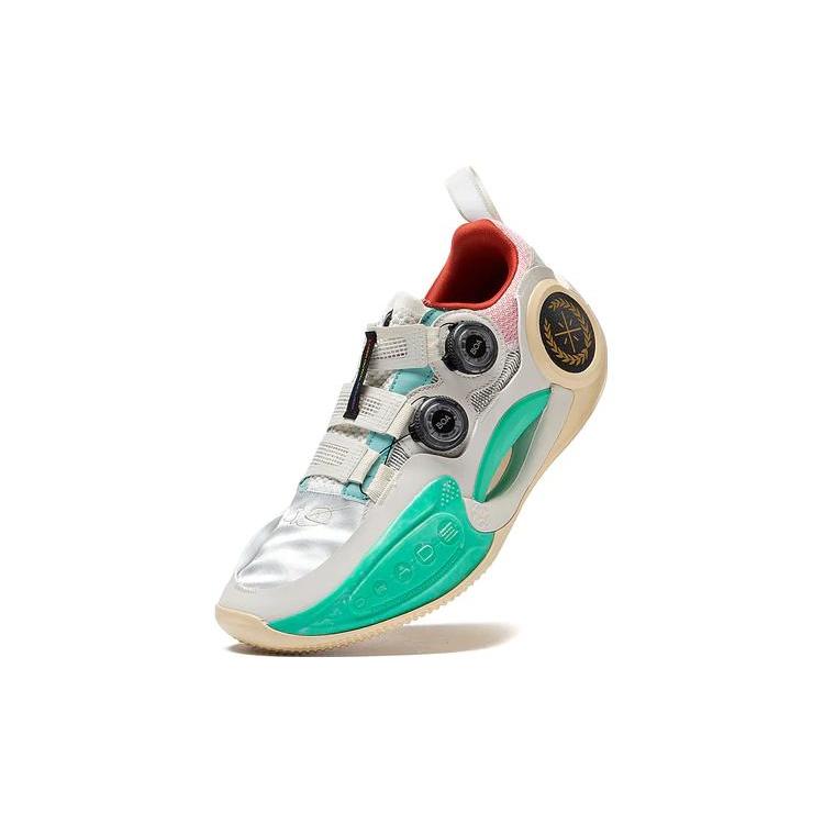 Li Ning WOW 9 Basketball Shoes Men's Low top White/Pink/Blue ABES003-1