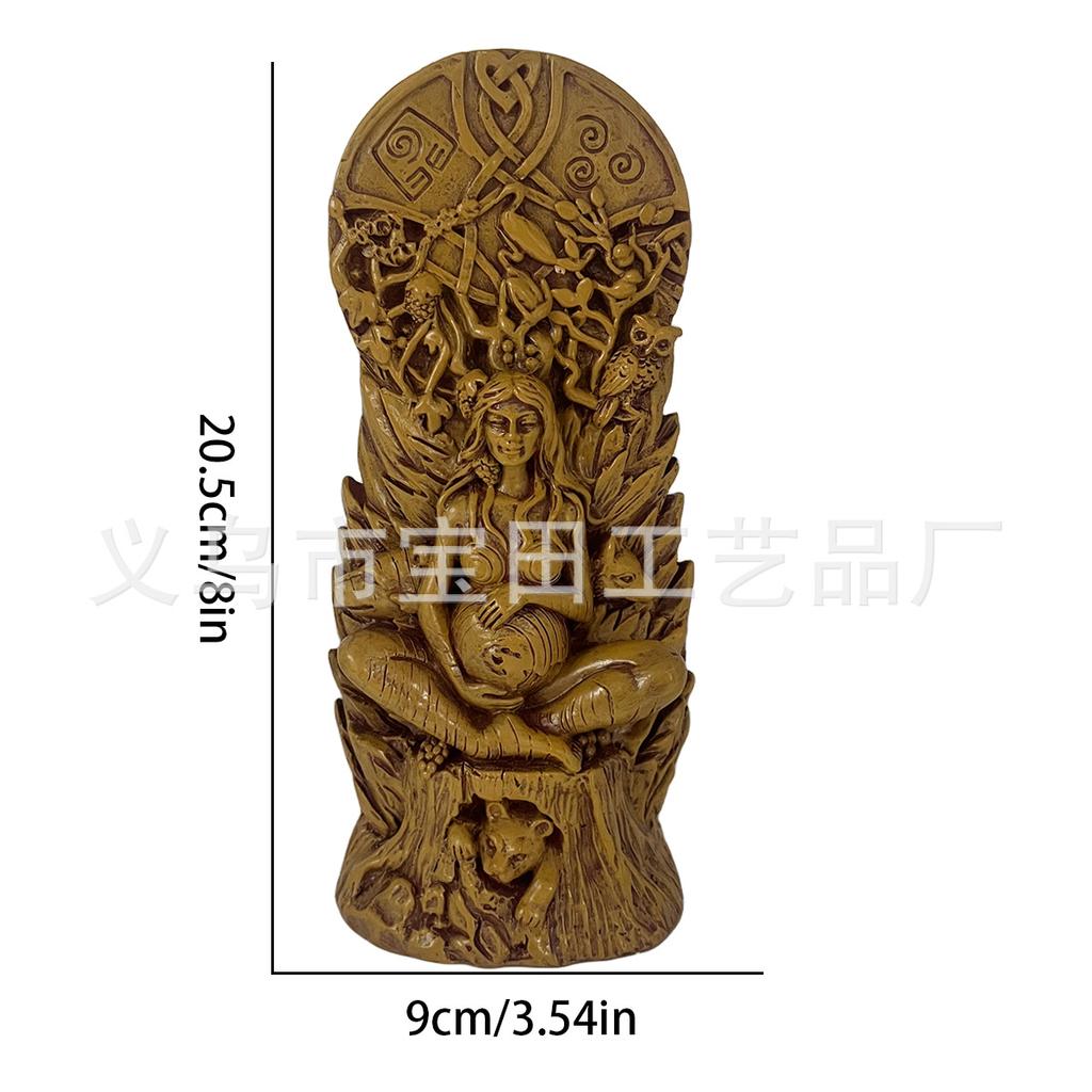 Statue av gudinnen Gaia, statue av heksegudinnen, statue av jordens mor, ornament