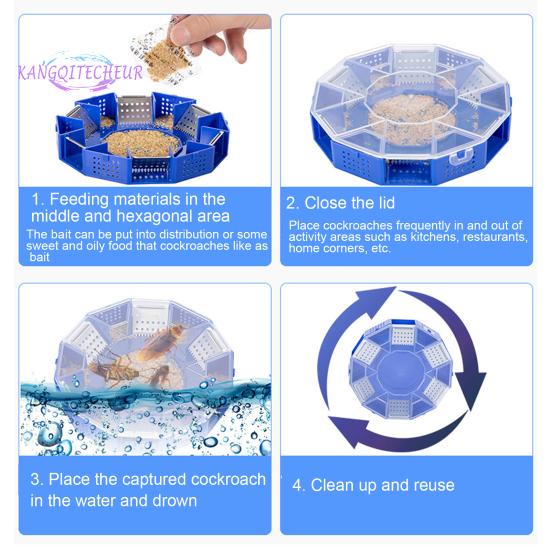Cockroach Catcher Box, Single Layer PP Plastic, Round Roach Trap for Kitchen