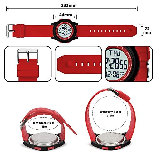Men's Digital Sports Watch, Ultra-Thin, Simple Design, Unisex, Waterproof, Multi-Function, Date/Day/Alarm/Stopwatch, LED Light, Time Zone Switching, S