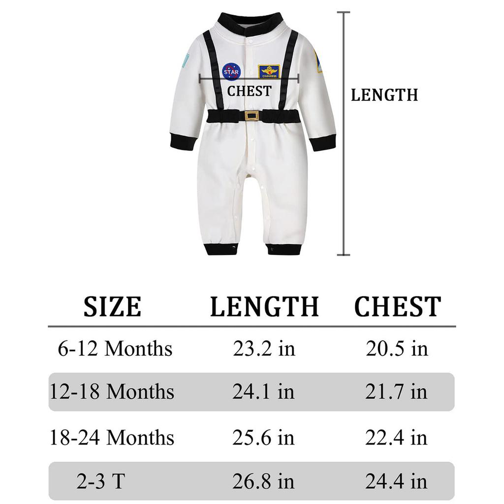 Toddler Astronaut Costume Baby Boys Space Suit Rompers Infant Halloween Birthday Party Cosplay Fancy Dress Jumpsuit