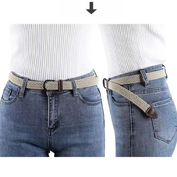 Stilvoller elastischer geflochtener Gürtel Verstellbarer Bund Modisches Taillenband Für die meisten Altersgruppen Canvas-Leder-Mischung Design