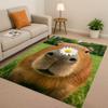 Kawaii Capybara Kunst Cartoon Wohnzimmer Rutschfester Teppich Weicher Teppich für Schlafzimmer Spielzimmer Sofa, Leicht zu Reinigen Heimdeko Fußmatte