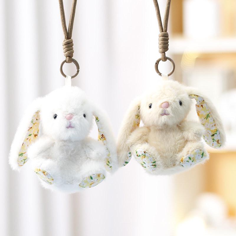 Animal Plush Bunny Pendant With Polyester Fiber Filling For Wedding Party Decor