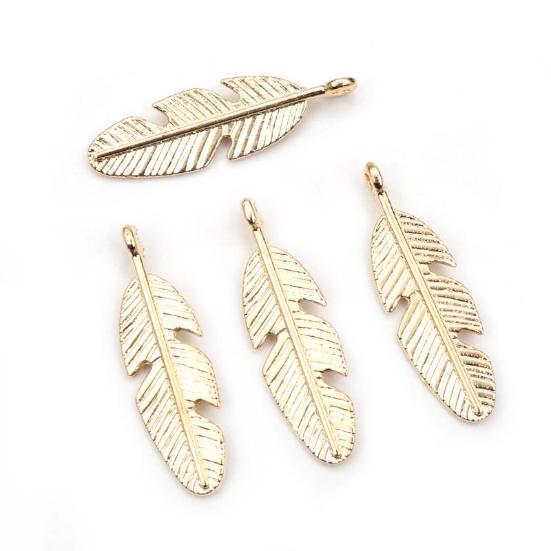 30pcs 28x8mm Feather Charms Pendant Bronze Antique Silver Plated DIY Jewelry Making Accessories Findings for Necklace Bracelet