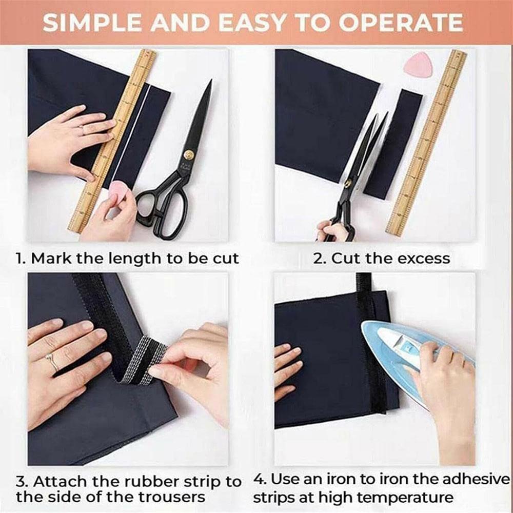 2.5cm x5M Pant Edge Shorten Self-Adhesive Pant Mouth Paste Iron-on Hem Tape Pants Fabric Fusing Hemming Tape Ironing Sewing Tape