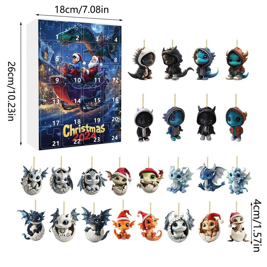 Christmas Countdown Dragon Acrylic Mini Ornament Gift For Holiday Decor